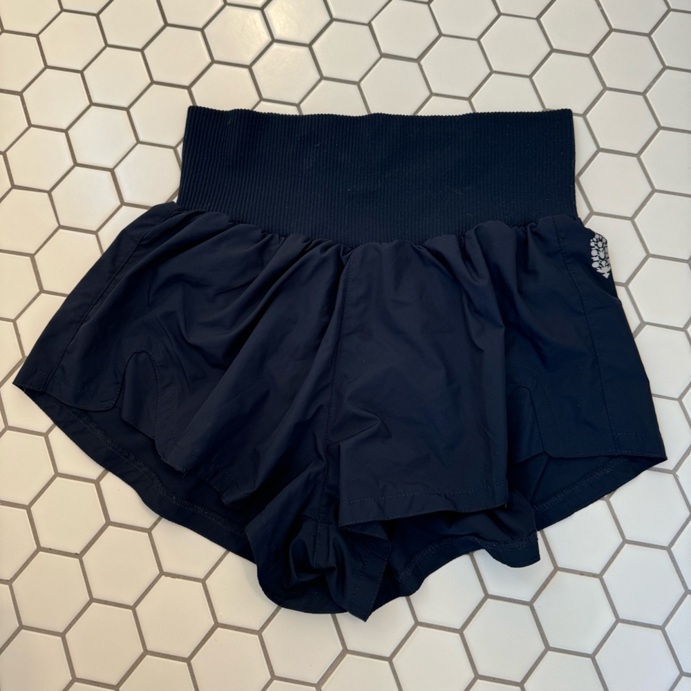 Free People Navy Athletic Shorts